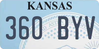 KS license plate 360BYV