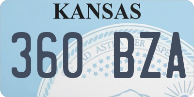 KS license plate 360BZA