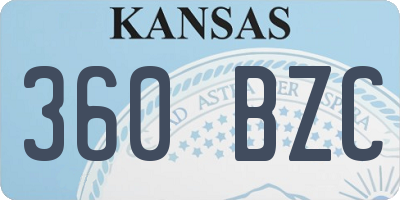 KS license plate 360BZC
