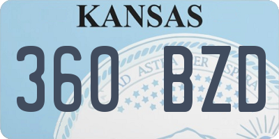 KS license plate 360BZD
