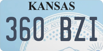 KS license plate 360BZI