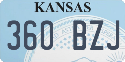 KS license plate 360BZJ