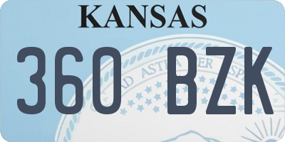 KS license plate 360BZK