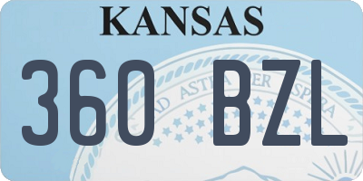KS license plate 360BZL