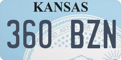 KS license plate 360BZN