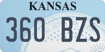 KS license plate 360BZS