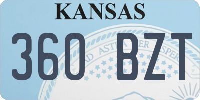 KS license plate 360BZT