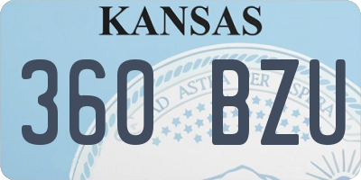 KS license plate 360BZU