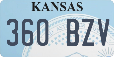 KS license plate 360BZV