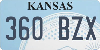 KS license plate 360BZX