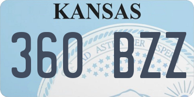 KS license plate 360BZZ