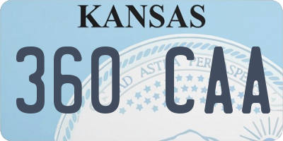 KS license plate 360CAA