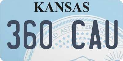 KS license plate 360CAU