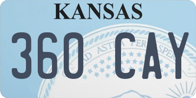 KS license plate 360CAY