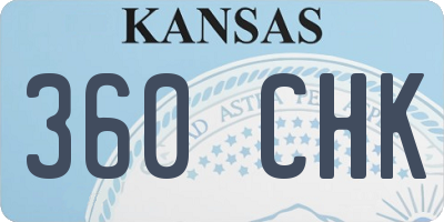 KS license plate 360CHK