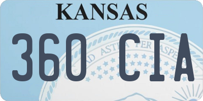 KS license plate 360CIA