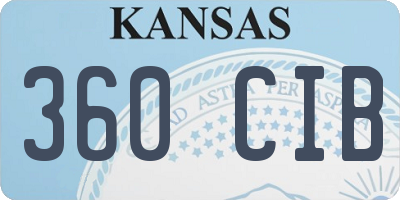 KS license plate 360CIB