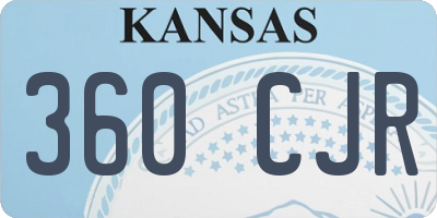 KS license plate 360CJR
