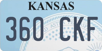 KS license plate 360CKF