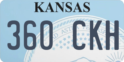 KS license plate 360CKH