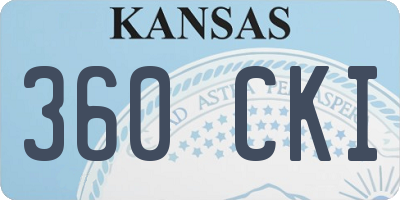 KS license plate 360CKI