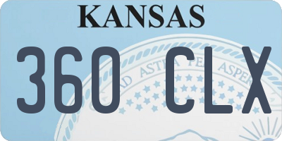 KS license plate 360CLX