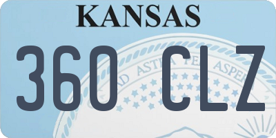 KS license plate 360CLZ