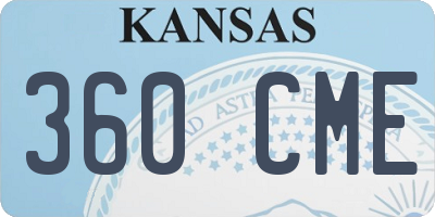 KS license plate 360CME