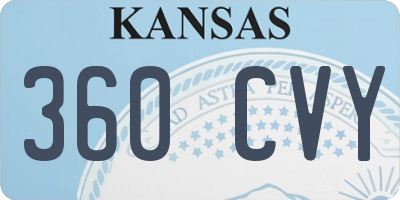 KS license plate 360CVY