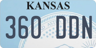 KS license plate 360DDN