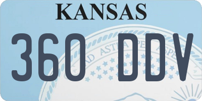 KS license plate 360DDV
