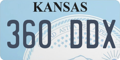 KS license plate 360DDX