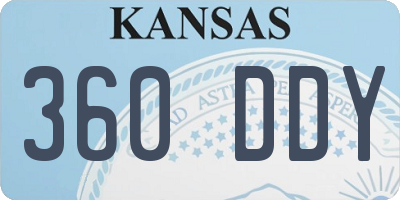 KS license plate 360DDY