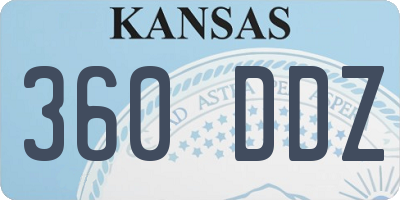 KS license plate 360DDZ