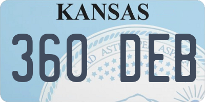 KS license plate 360DEB