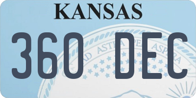 KS license plate 360DEC