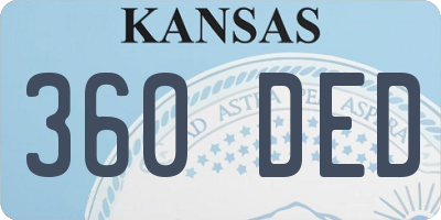 KS license plate 360DED