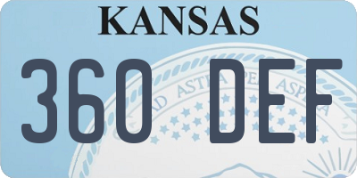 KS license plate 360DEF