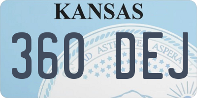 KS license plate 360DEJ