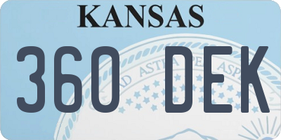 KS license plate 360DEK