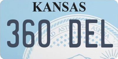 KS license plate 360DEL