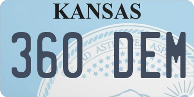 KS license plate 360DEM