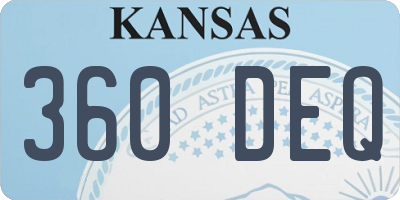 KS license plate 360DEQ