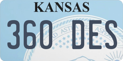 KS license plate 360DES