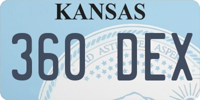 KS license plate 360DEX