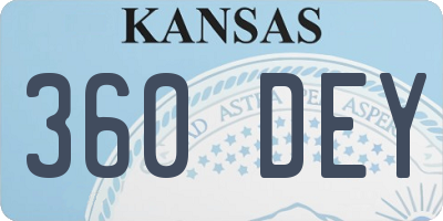 KS license plate 360DEY