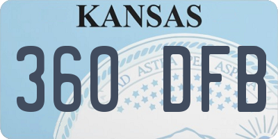 KS license plate 360DFB