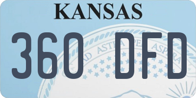 KS license plate 360DFD