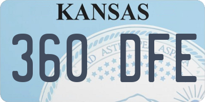 KS license plate 360DFE