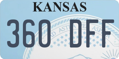 KS license plate 360DFF